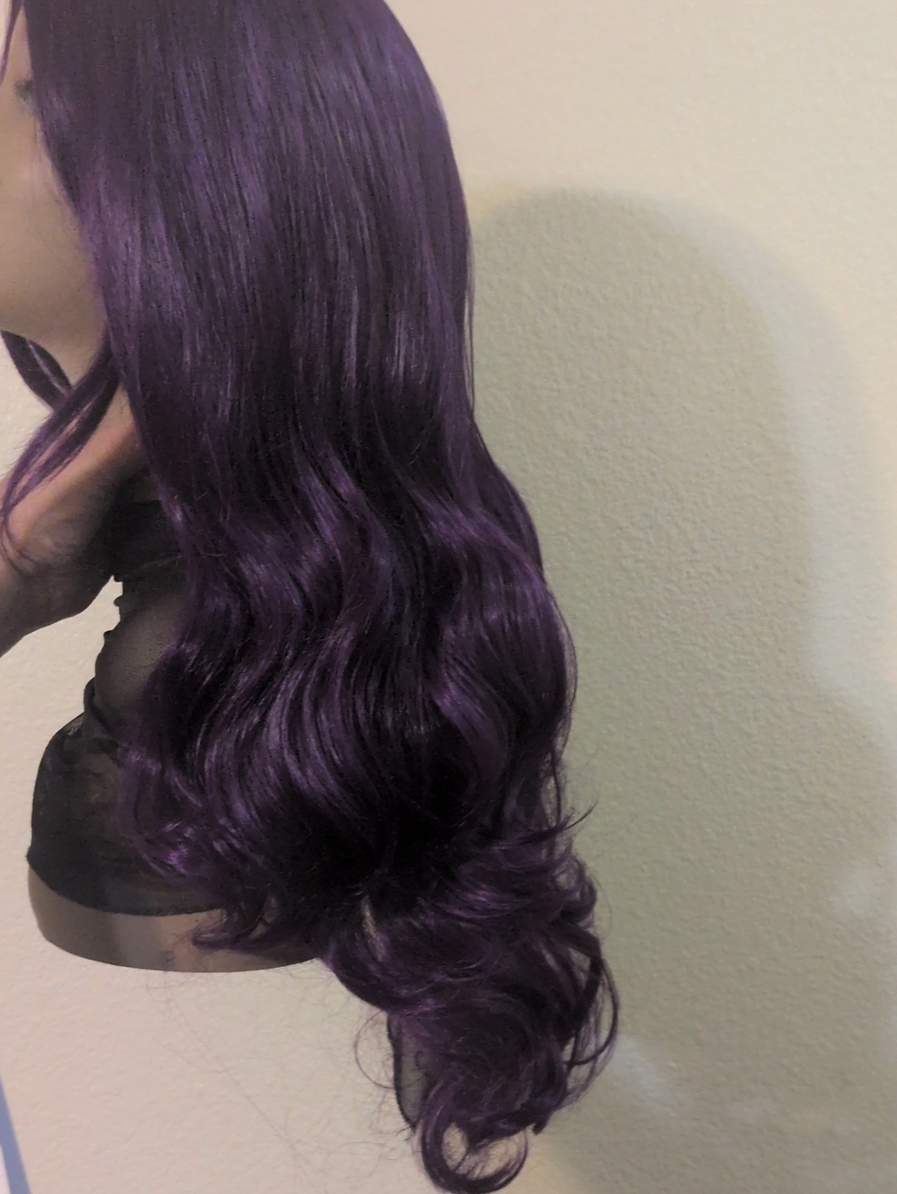 Deep Purple Long Wavy Women's Synthetic Wig
